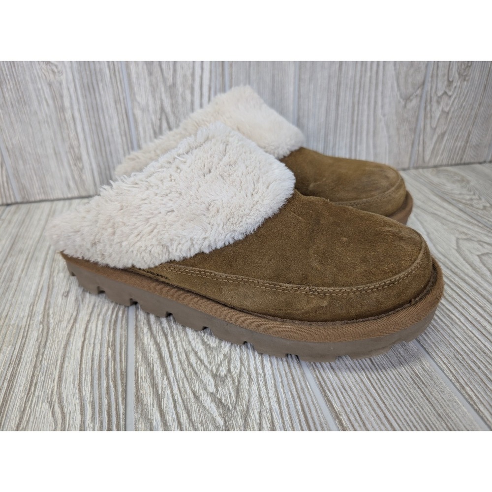 UGG Clogs Tizzey Slipper Women 7 Chestnut Brown Faux Fur Shoes Koolaburra